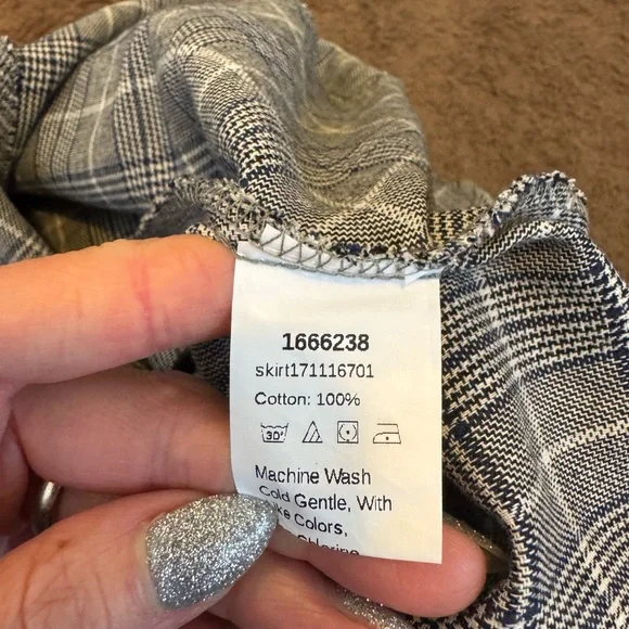 2 FOR $20 Shein Pinafore Plaid Over All Dress School Girl Jumper 100% Cotton M - Picture 6 of 10